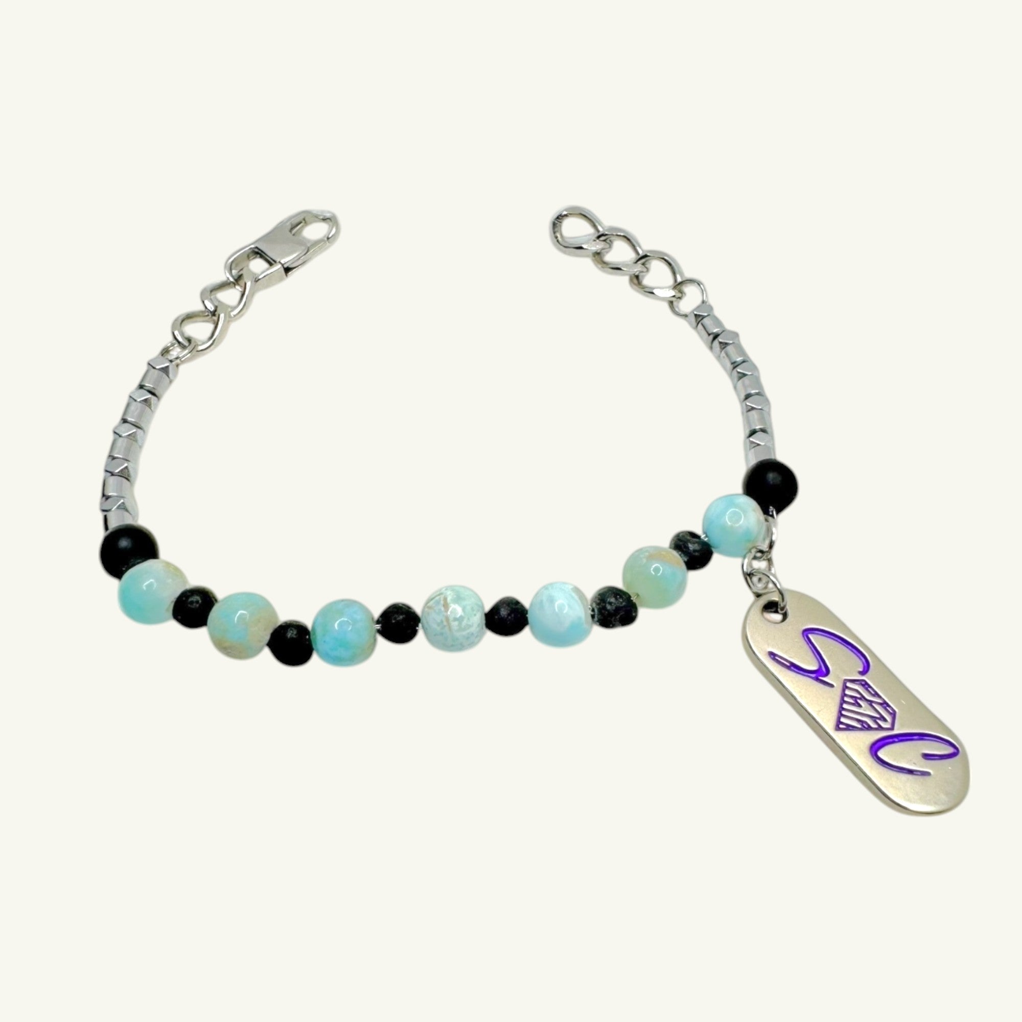 Bracciale sfere di larimar Sharifa Crystals